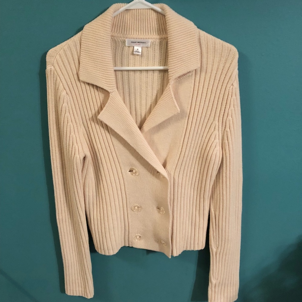 Pale yellow/cream Isaac Mizrahi double breasted